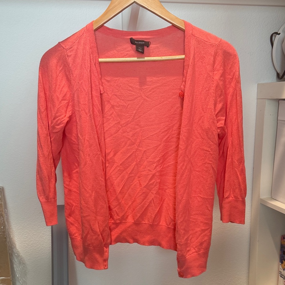 Halogen Coral Cardigan Sweater